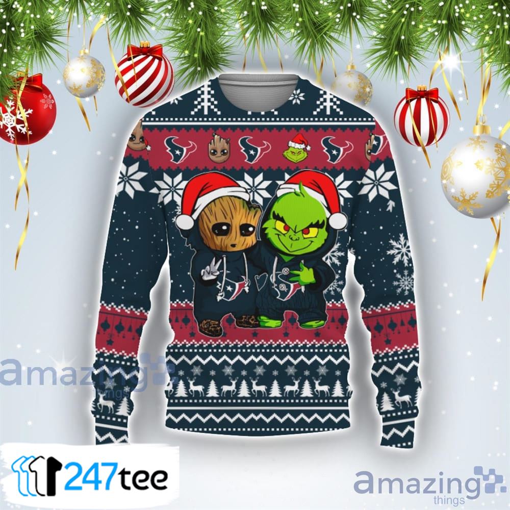 Houston Texans Baby Groot And Grinch Best Friends Football