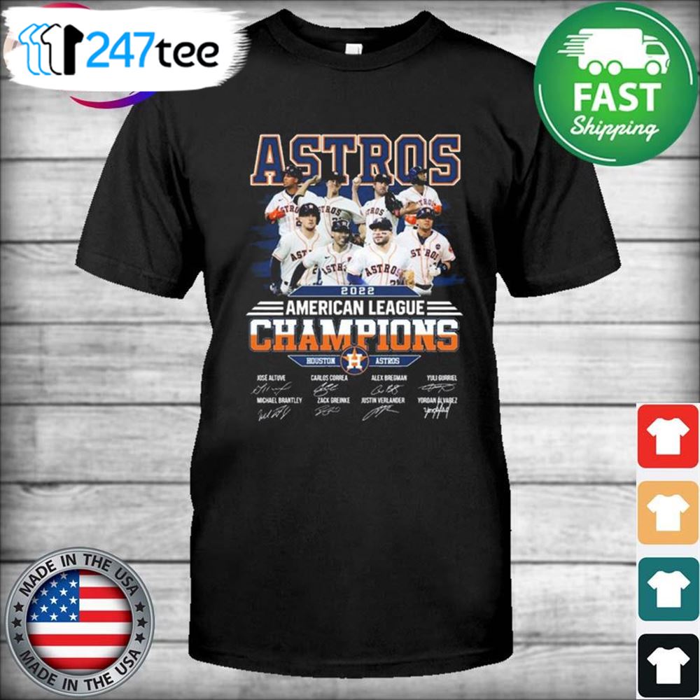 Mlb Houston Astros Team 2022 American League Champions Signatures Shirt