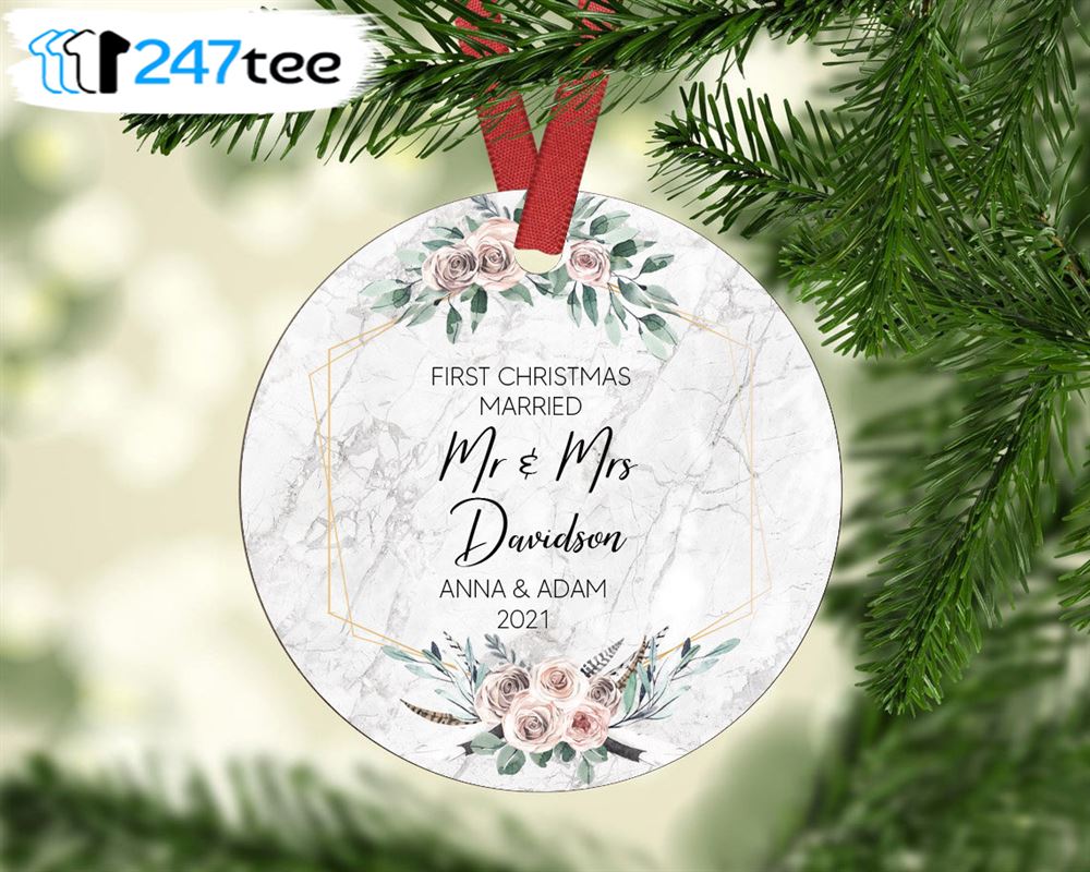 Personalised First Married Christmas Ornament