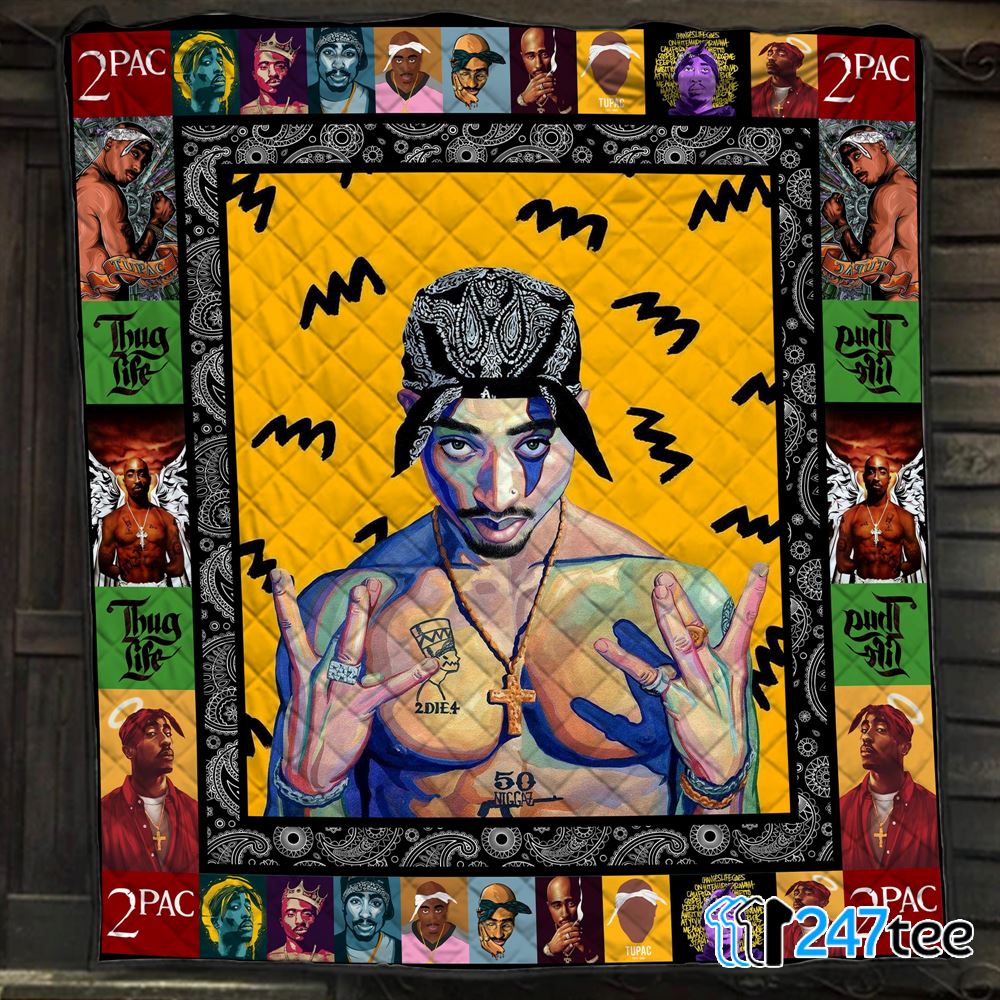 2pac Albums Gift For Hip Hop Music Lovers Quilt Blanket 1