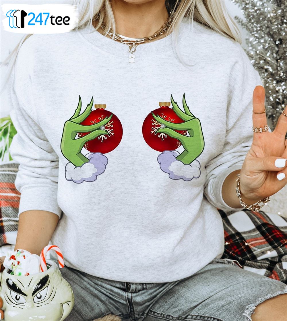 Funny Ornament Boob Christmas Sweatshirt Sweater Shirt