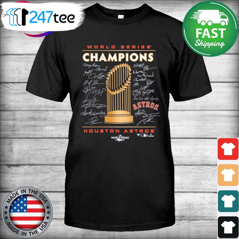 Houston Astros Trophy 2022 World Series Champions signatures shirt