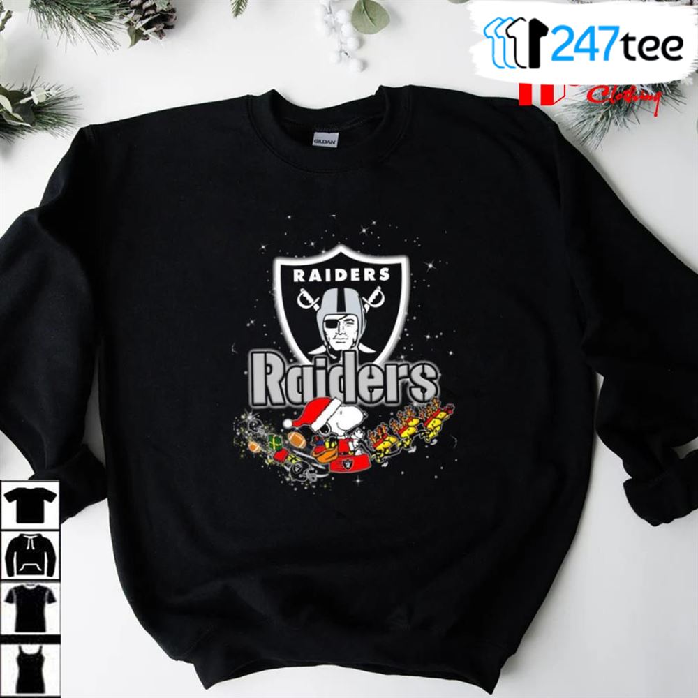 Santa Snoopy Riders Woodstock Merry Christmas Oakland Raiders