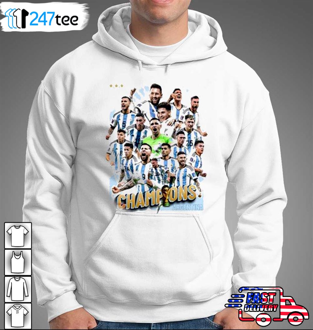 Lionel Messi World Cup 2022 Champion Argentina Shirt Hoodie