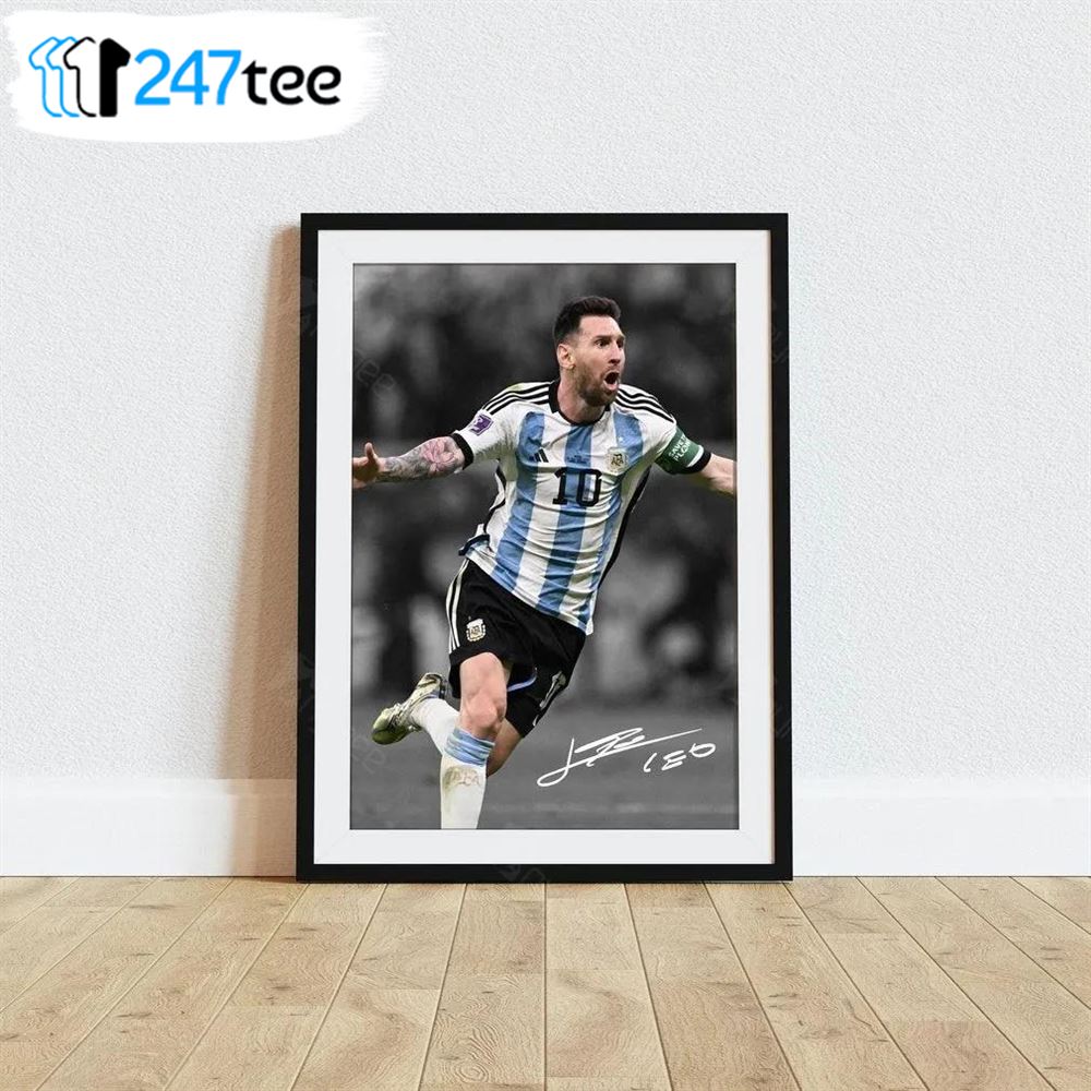 Argentina Lionel Messi Poster Signature Fifa World Cup 2022