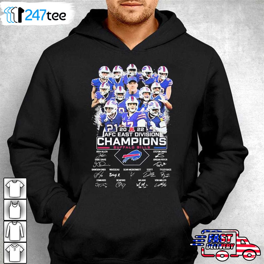 NFL Buffalo Bills Football team 2022 AFC East Champions signatures shirt