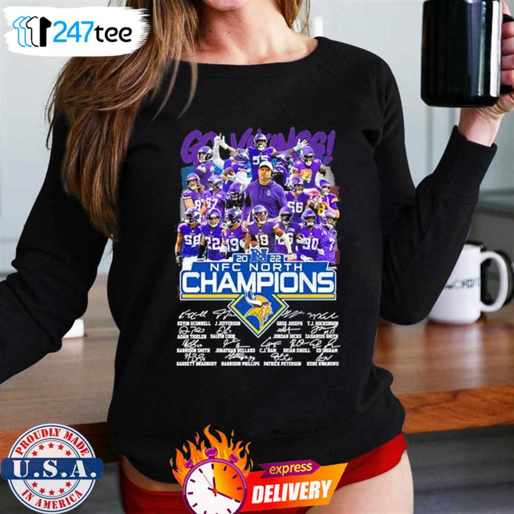 As One Skol Vikings NFC North Champions 2022 Signatures Shirt, hoodie,  sweater, long sleeve and tank top