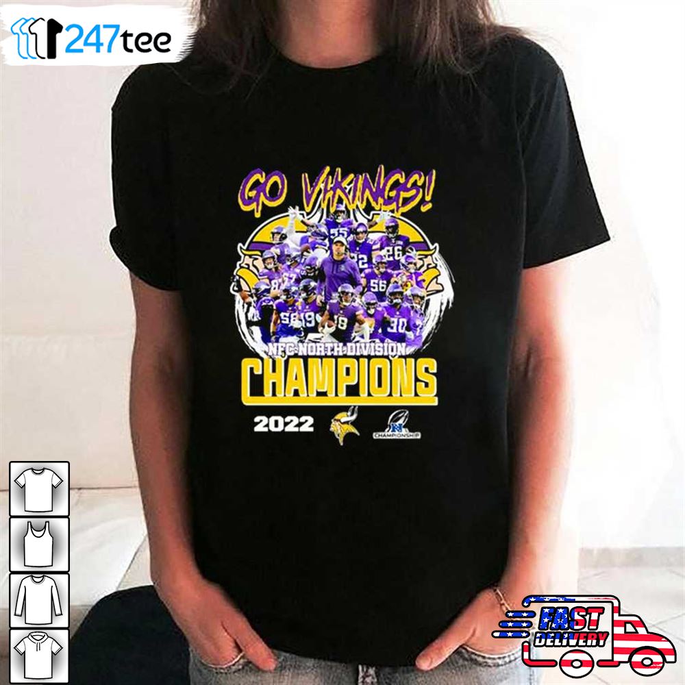 Minnesota Vikings 2022 North Division Champions Signatures Shirt