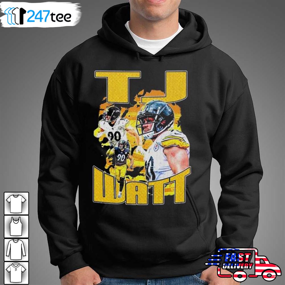 TJ Watt 90 Pittsburgh Steelers football retro poster shirt, hoodie