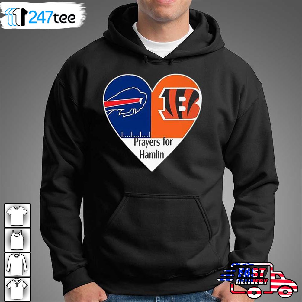 Buffalo Bills and Cincinnati Bengals heart prayers for Hamlin shirt