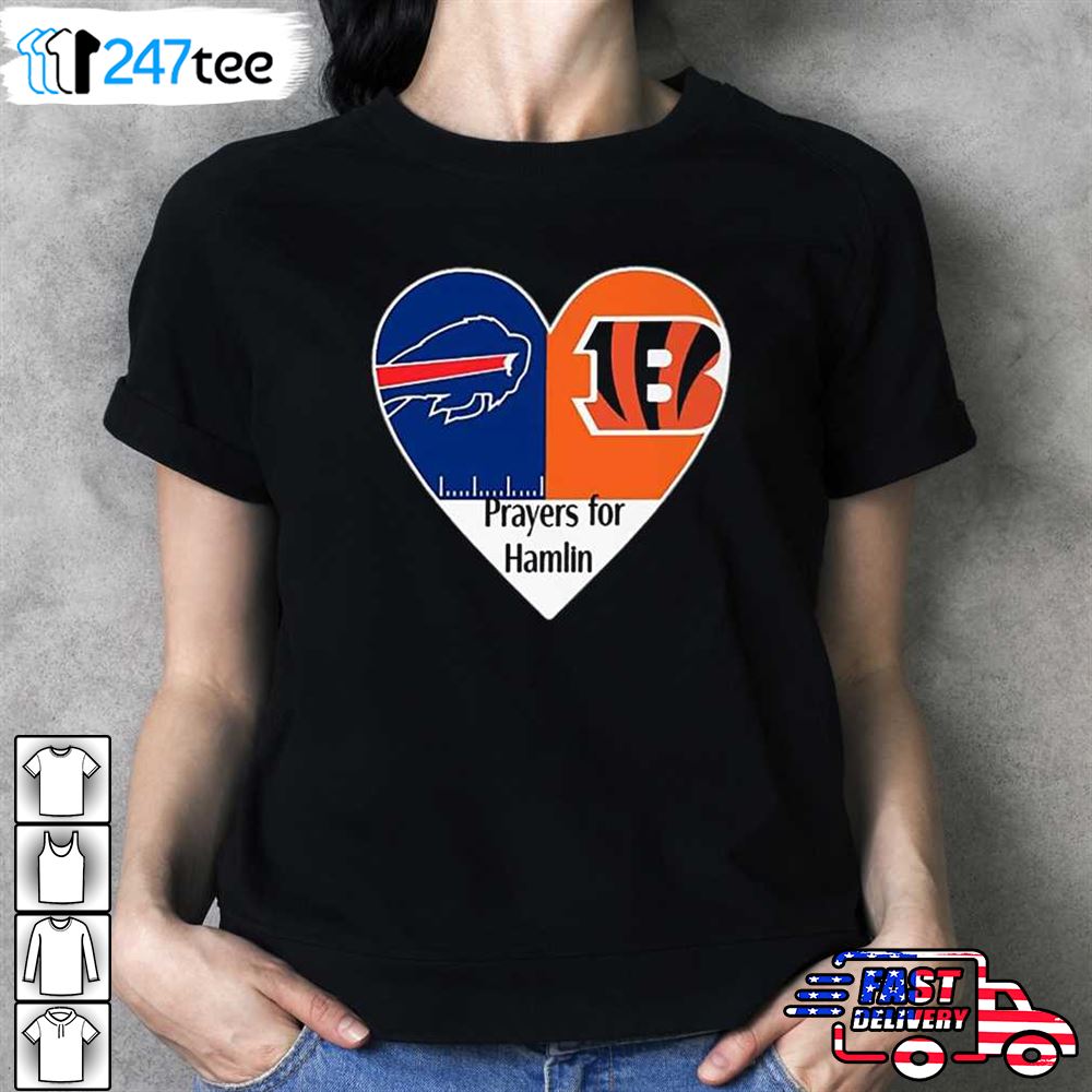 Buffalo Bills and Cincinnati Bengals heart prayers for Hamlin shirt