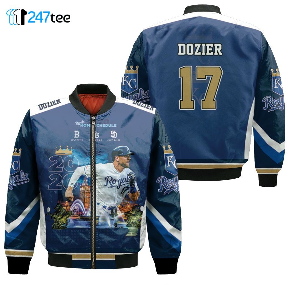 17 Hunter Dozier Kansas City Royals 2021 Bomber Jacket 1