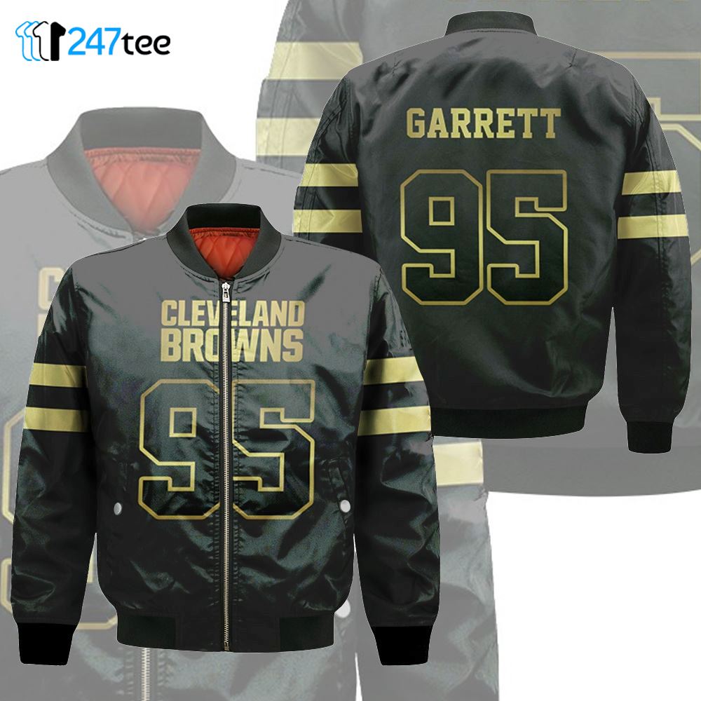 Cleveland Browns 95 Myles Garrett Black Golden Edition Vapor Untouchable  Limited Jersey Inspired Style Bomber Jacket - Teeruto