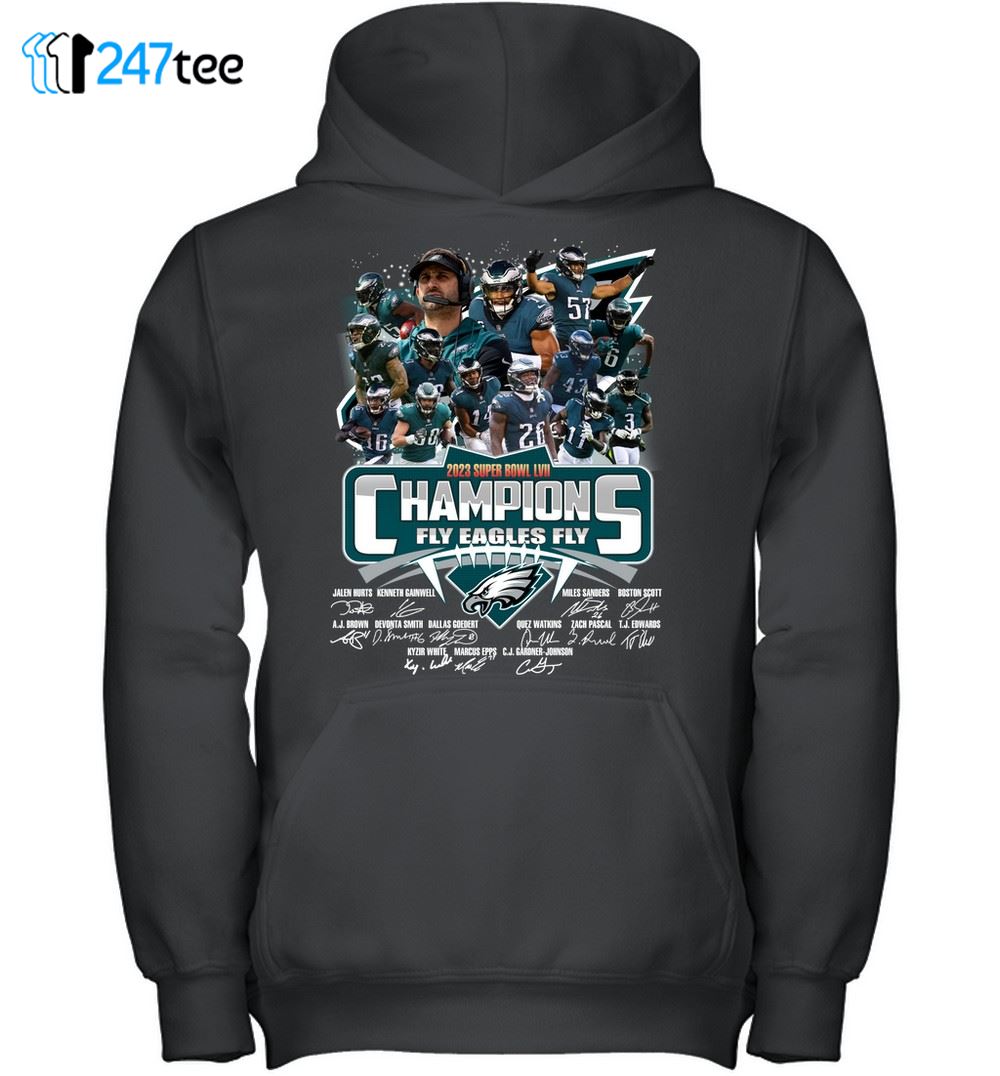 Full Team Champions Fly Eagles Fly 2023 Super Bowl Lvii