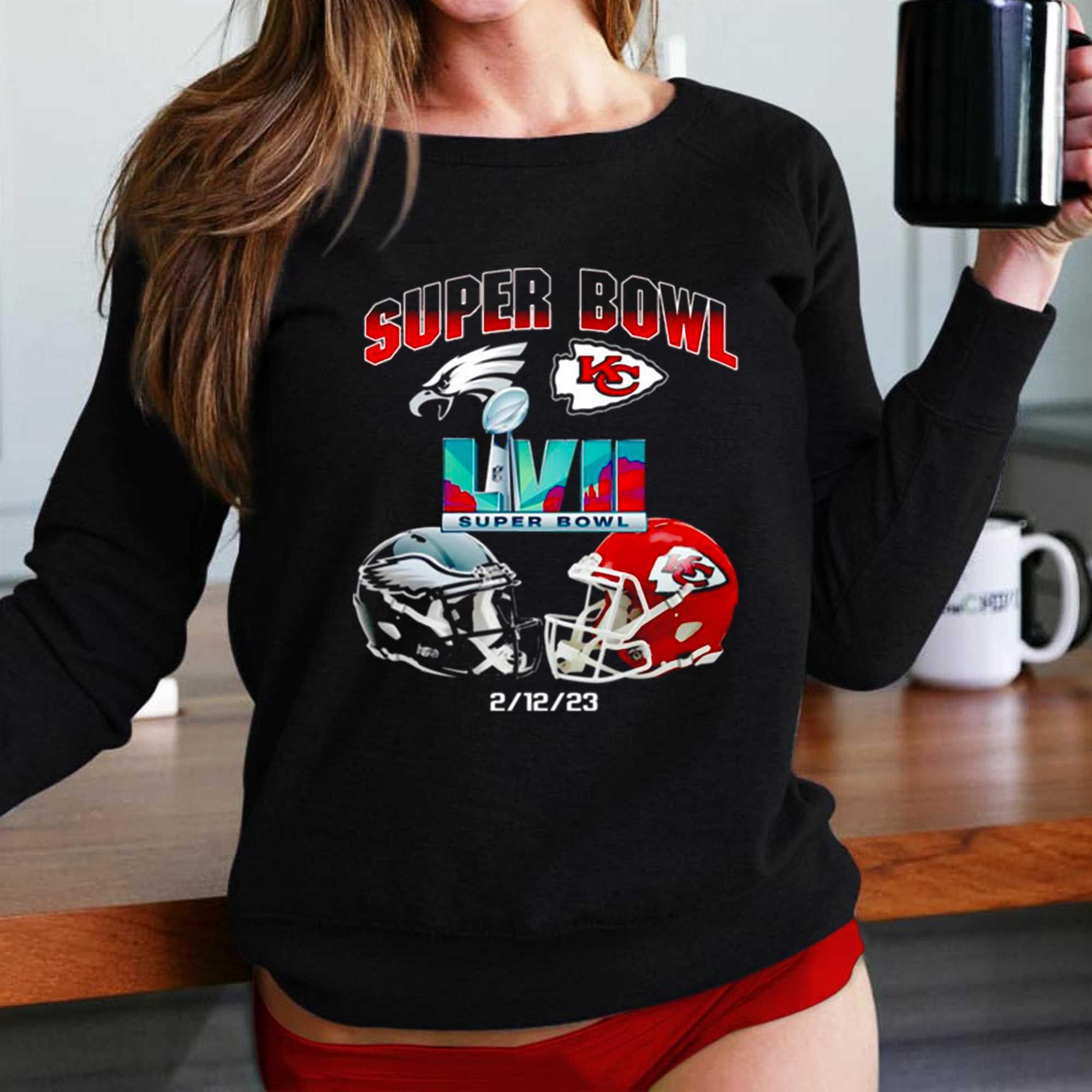 2023 Super Bowl LVII 57 Shirt Philadelphia Eagles VS Kansas City Chiefs  Womens Chiefs Apparel - Best Gifts For Your Loved Ones