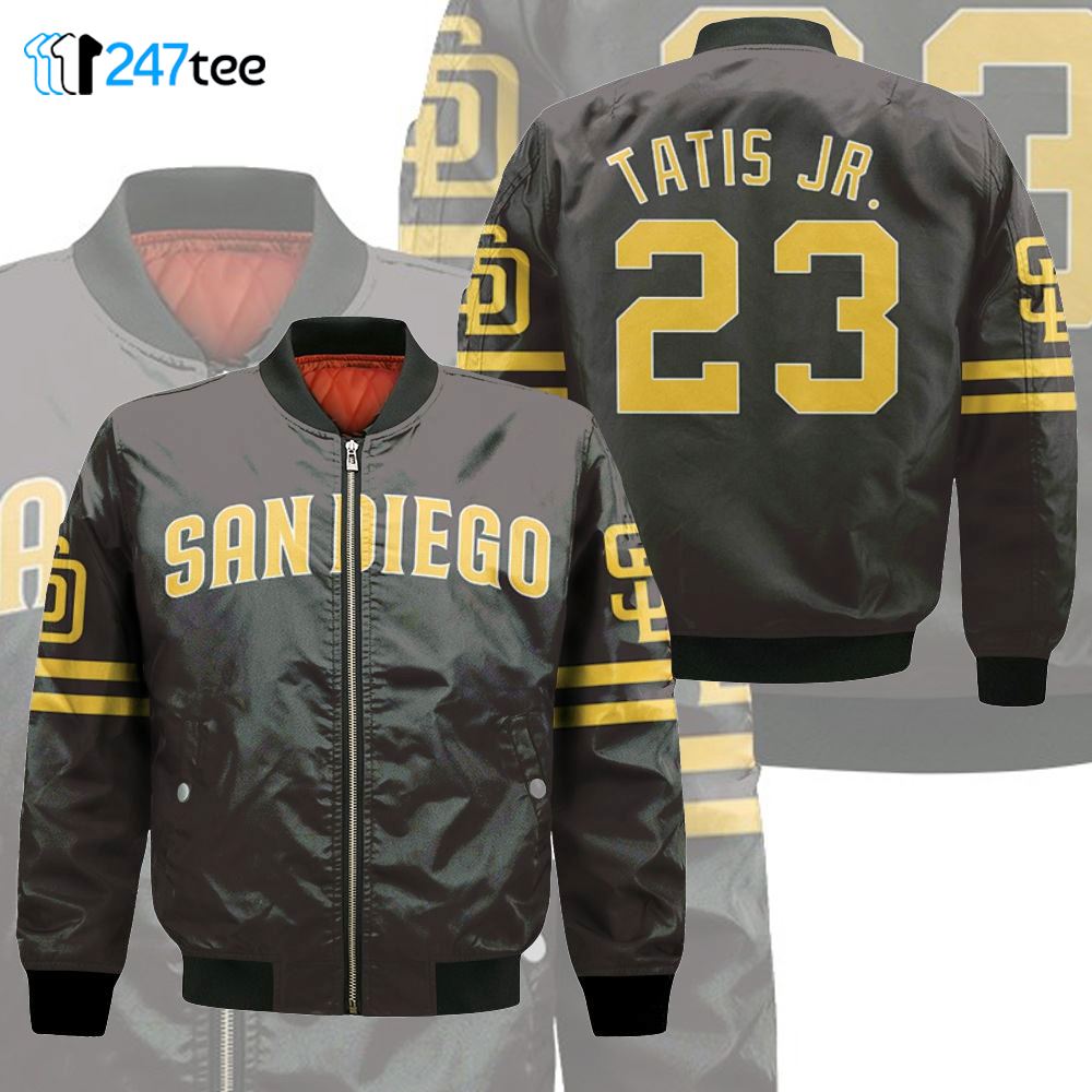 San Diego Padres Fernando Tatis Jr 23 Mlb 2020 Brown Jersey Inspired Bomber  Jacket