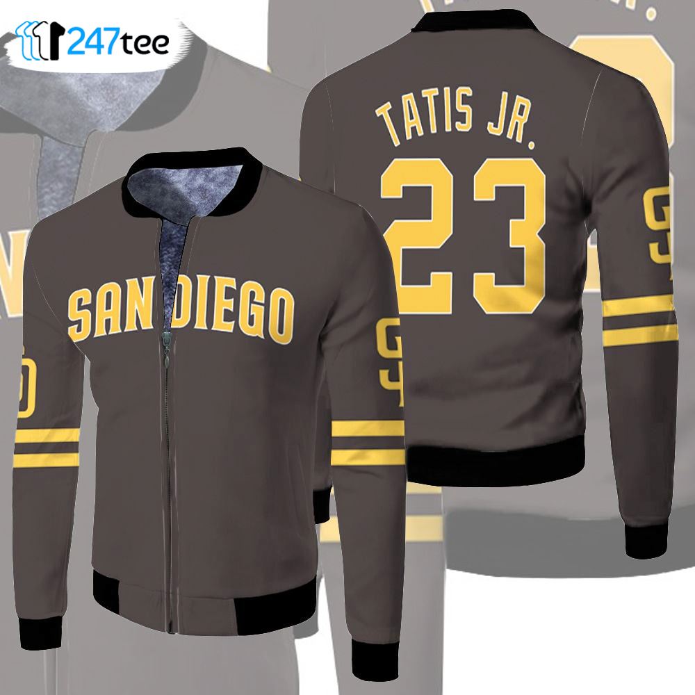 San Diego Padres Fernando Tatis Jr 23 Mlb 2020 Brown Jersey Inspired Bomber  Jacket