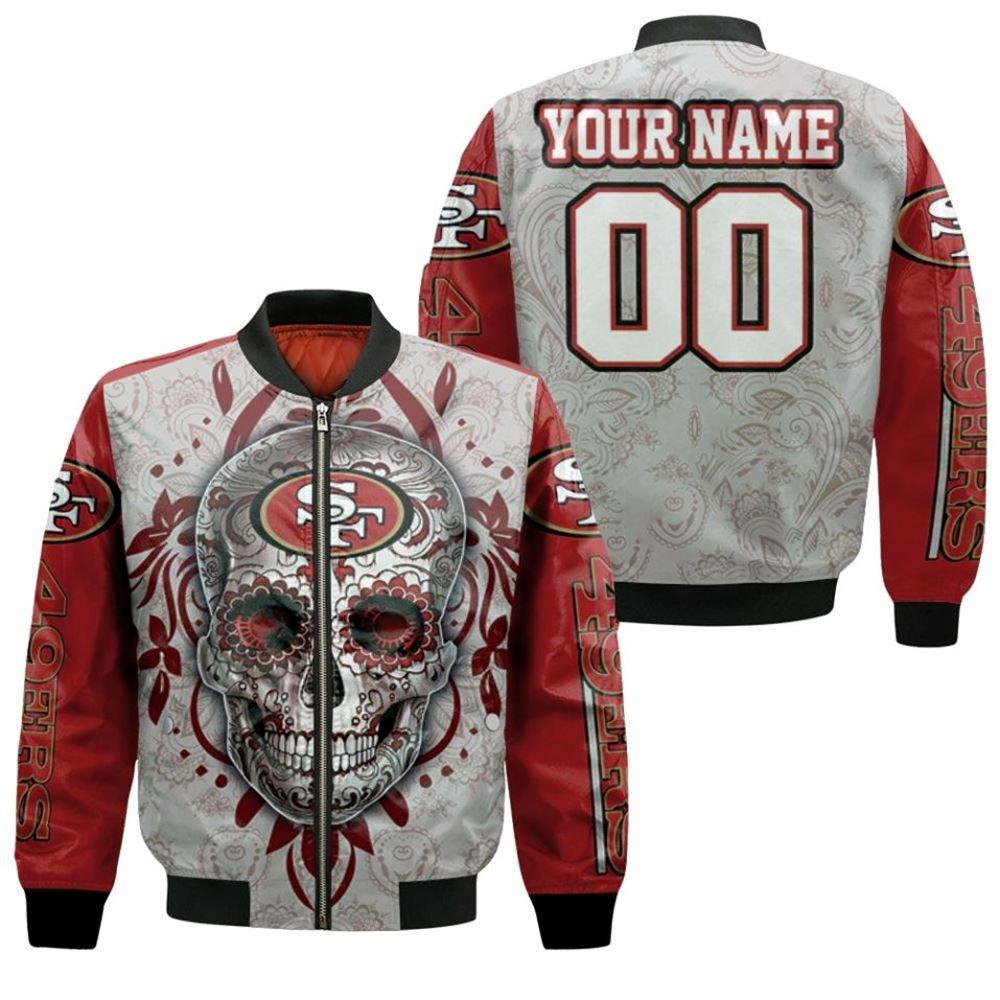 San Francisco 49ers Sugar Skull For Fans 3d Personalized Bomber Jacket