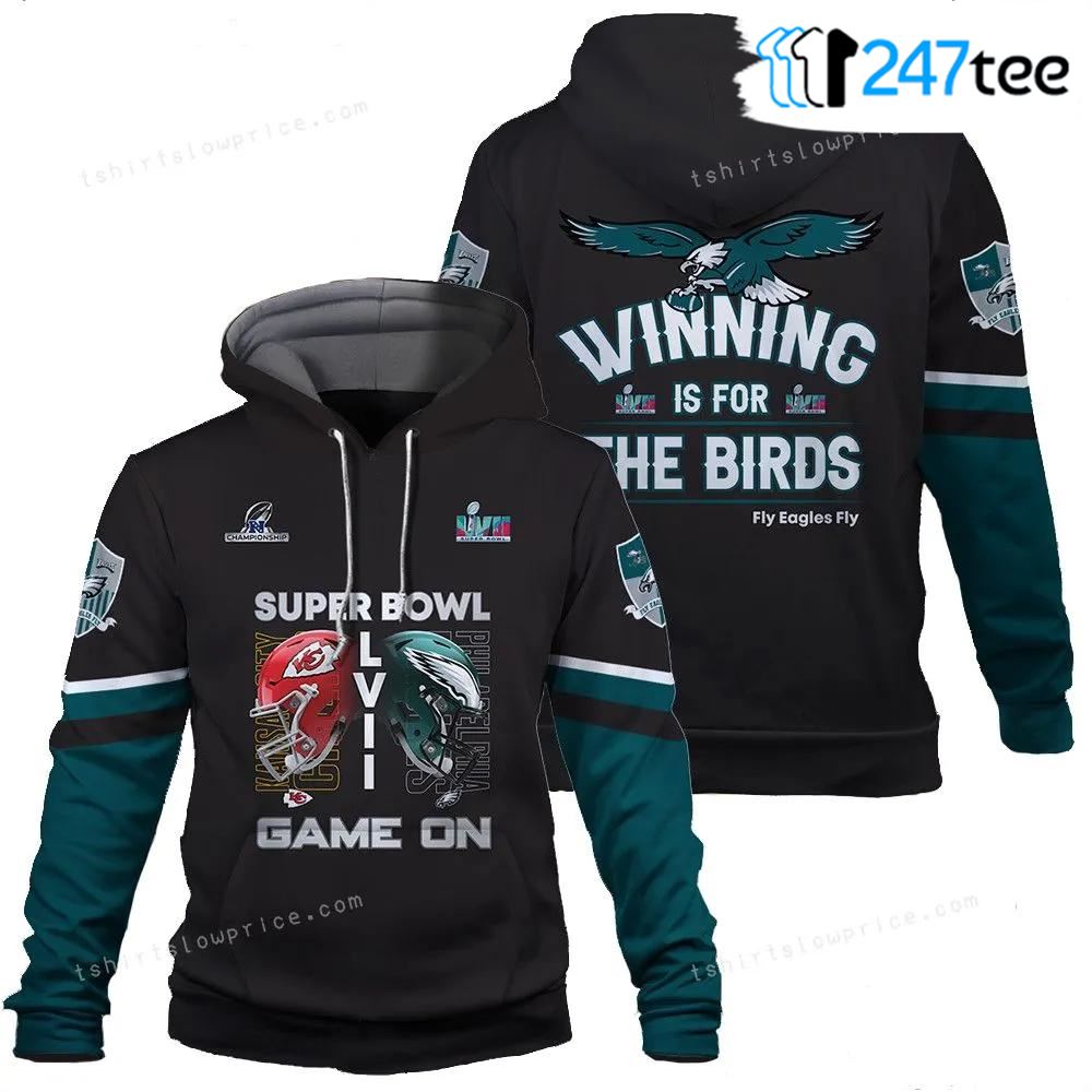 Winning Is For The Birds Philadelphia Eagles Super Bowl Champion 2023 Game On 3d Hoodie 1