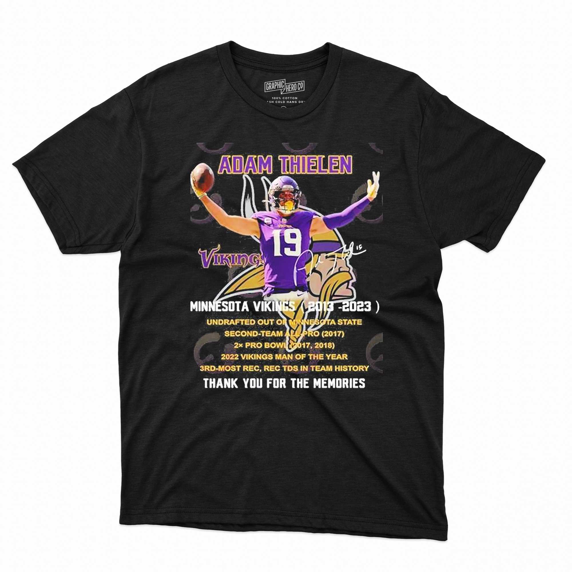 19 Adam Thielen 2013 - 2023 Thank You For The Memories T-Shirt - Limited  Edition - Torunstyle