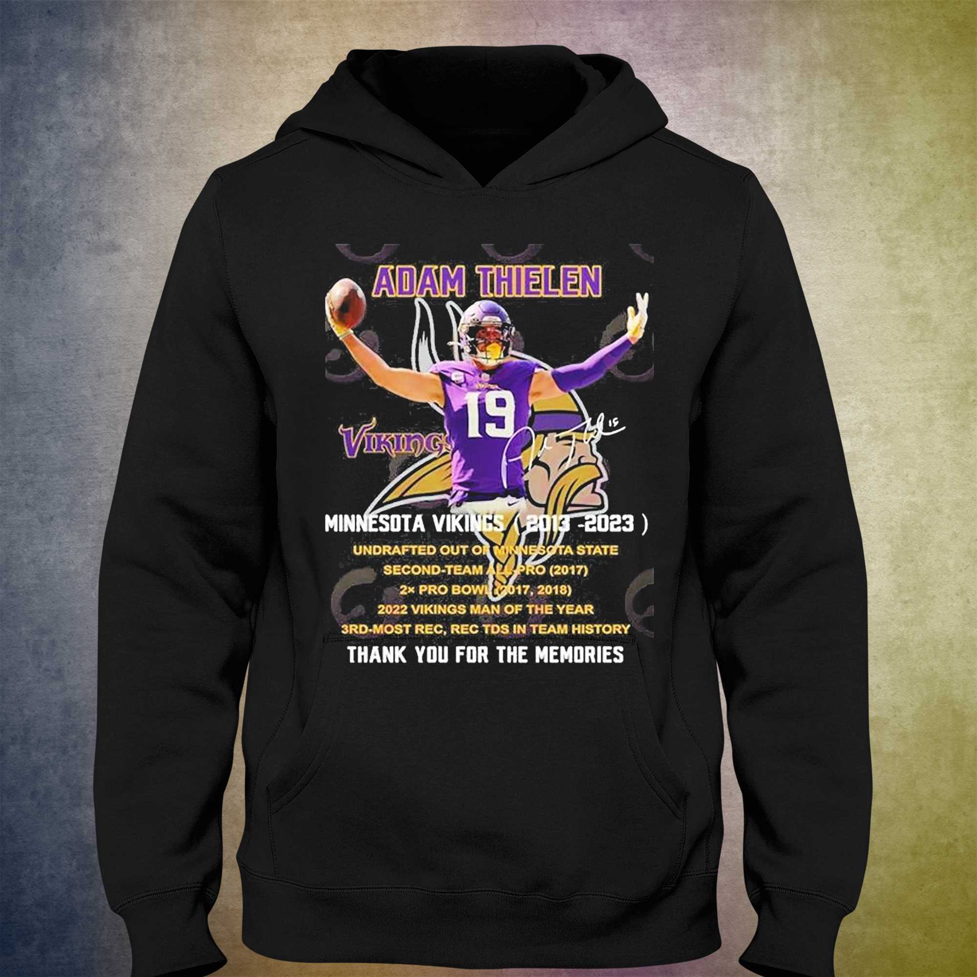 19 Adam Thielen 2013 - 2023 Thank You For The Memories T-Shirt - Limited  Edition - Torunstyle