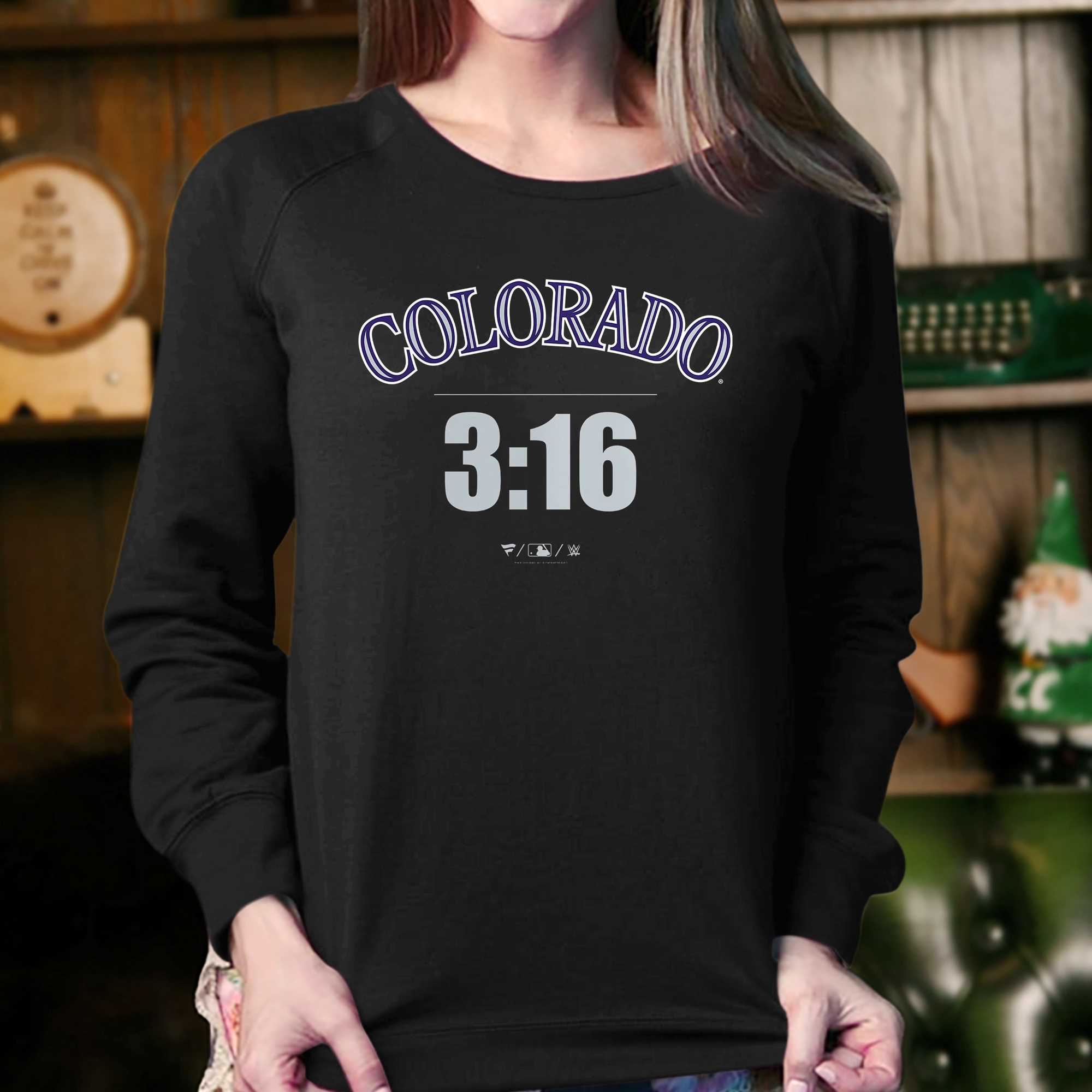 Stone Cold Steve Austin Colorado Rockies Fanatics Branded 3 16 T-shirt