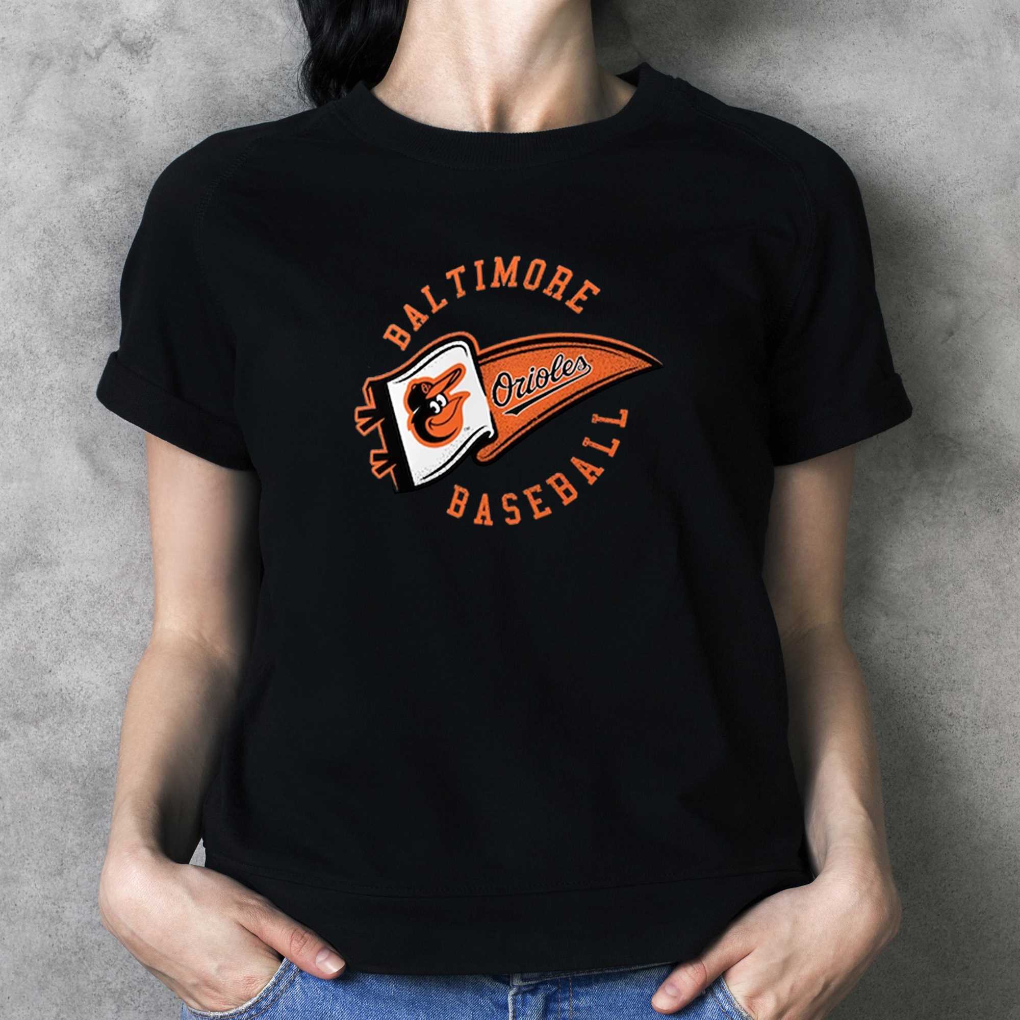 Official baltimore Orioles Hometown Baltimore Pennant T-Shirt