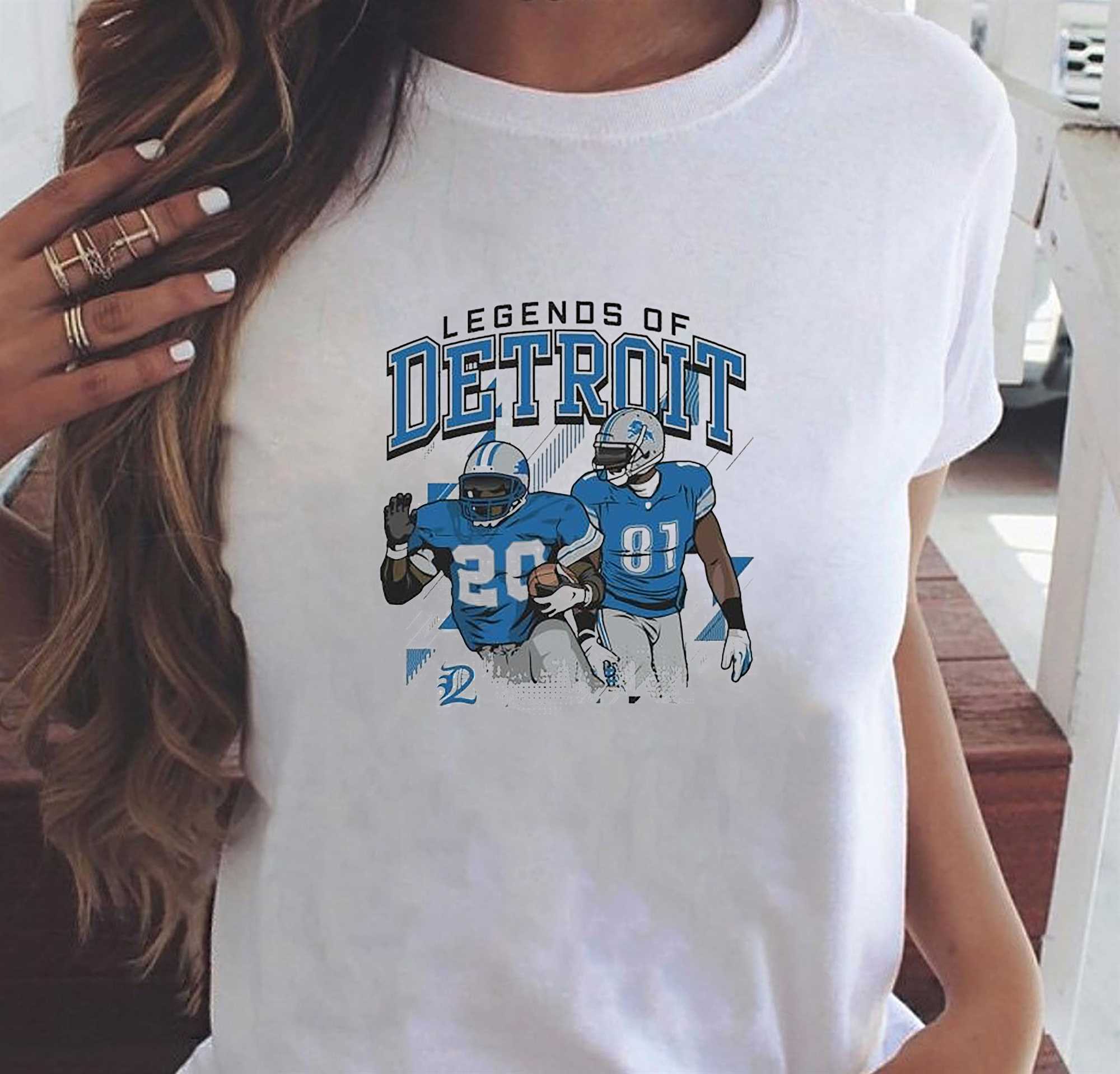 Calvin Johnson And Barry Sanders Legends Of Detroit Lions Shirt