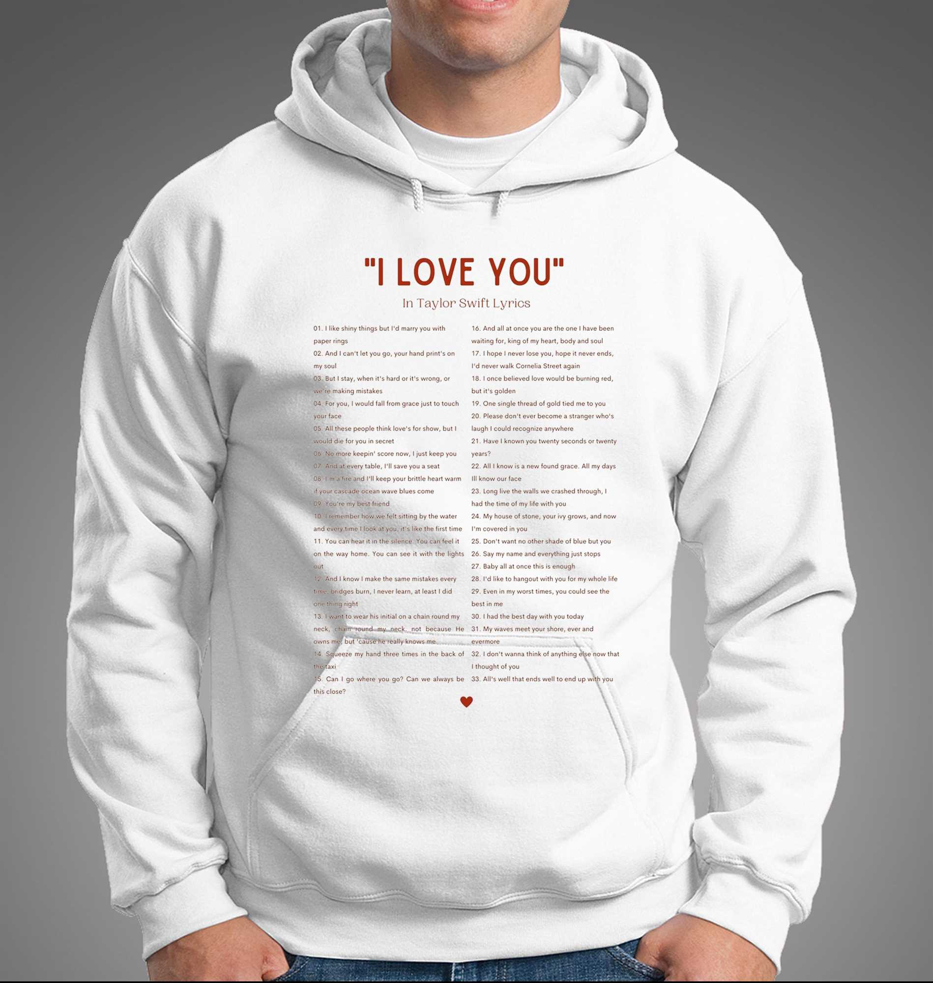 I Love You In Different Style Shirt Hoodie I Love You Lyrics