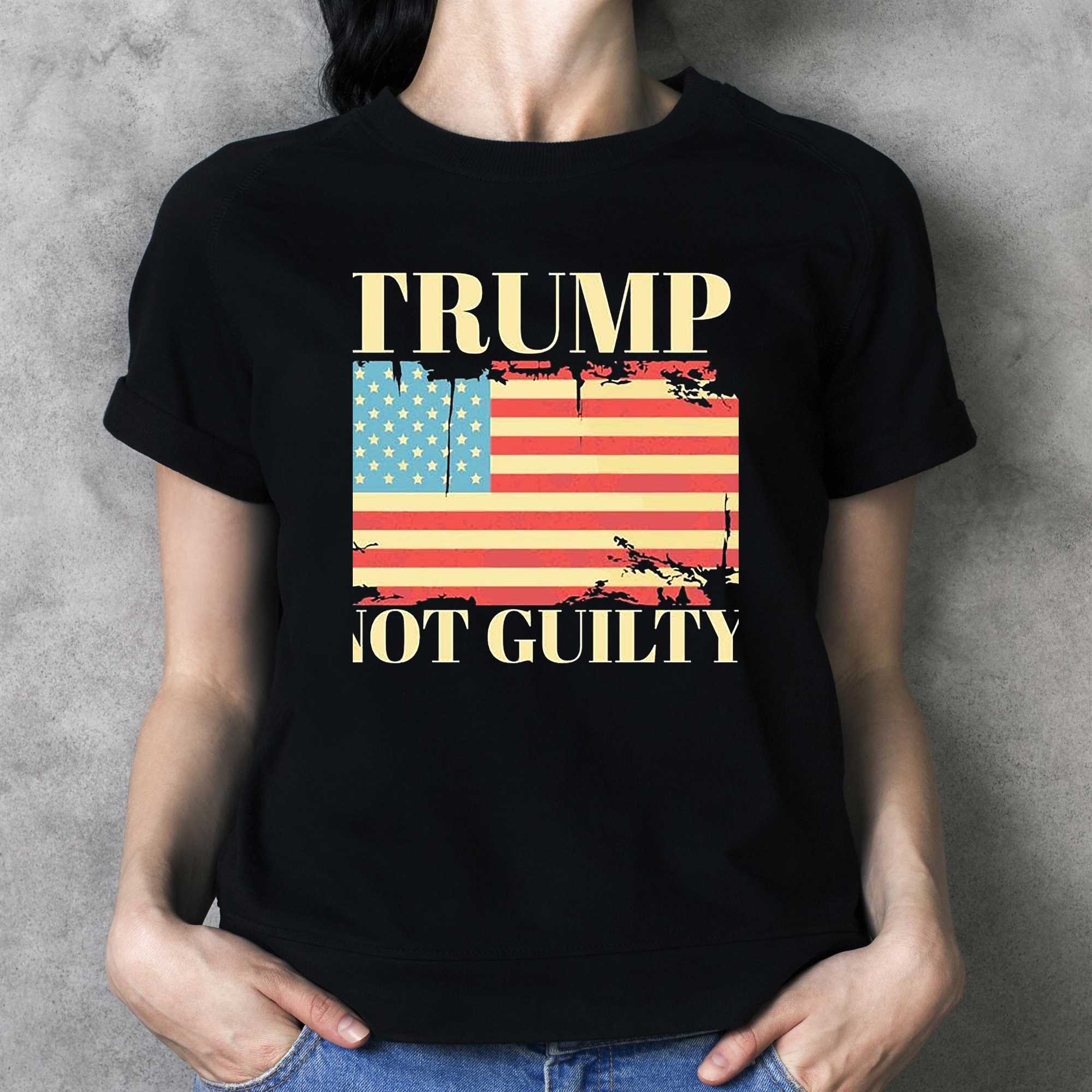Trump Not Guilty American Flag Shirt 7953