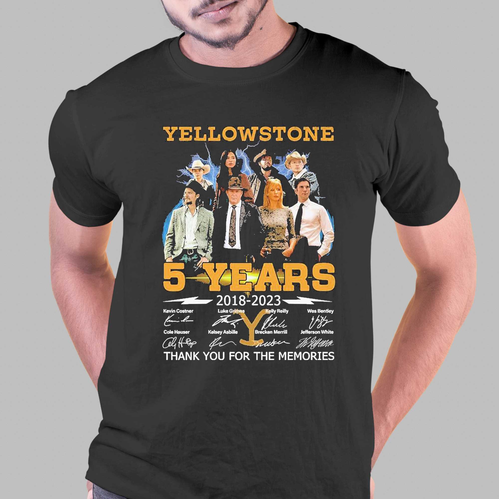 05 Years Anniversary Of Yellowstone 2018-2023 Thank You For The Memories Signatures Shirt 1