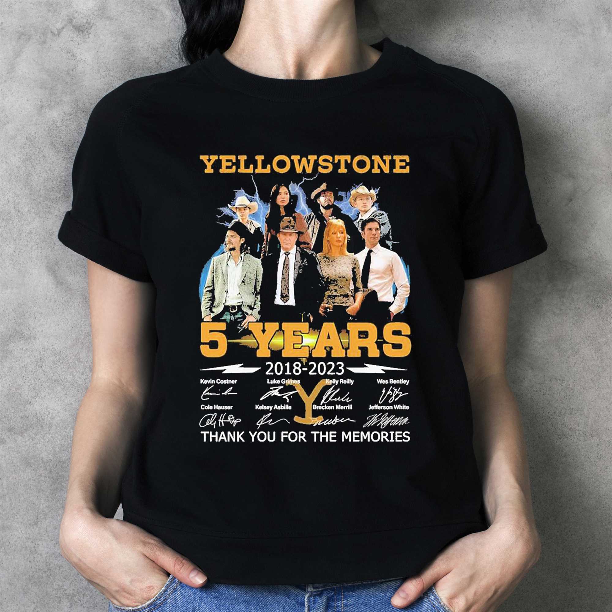 05 Years Anniversary Of Yellowstone 2018-2023 Thank You For The Memories Signatures Shirt 2