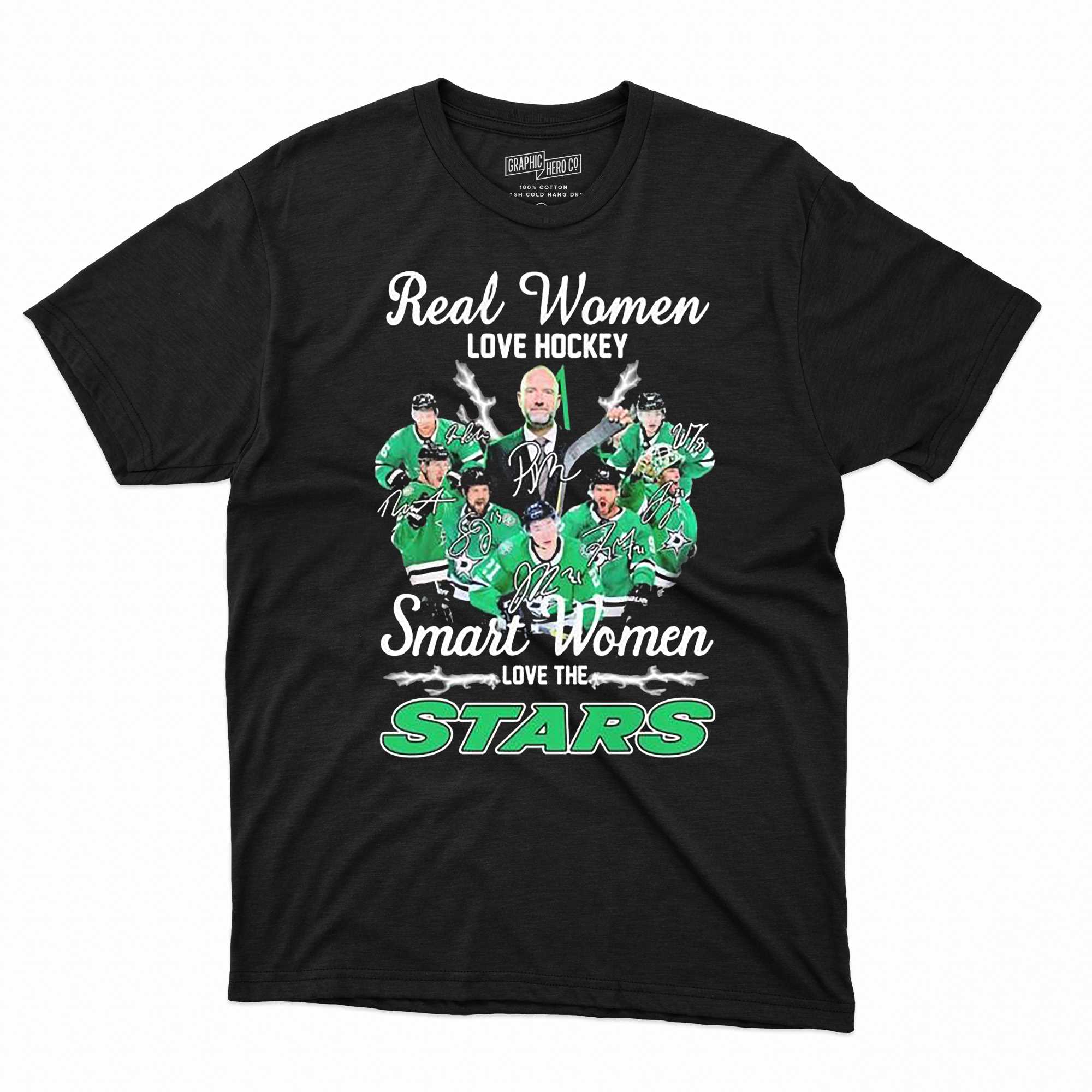 Real Women Love Hockey Smart Women Love The Dallas Stars Stanley Cup  Playoff 2023 Signatures Shirt