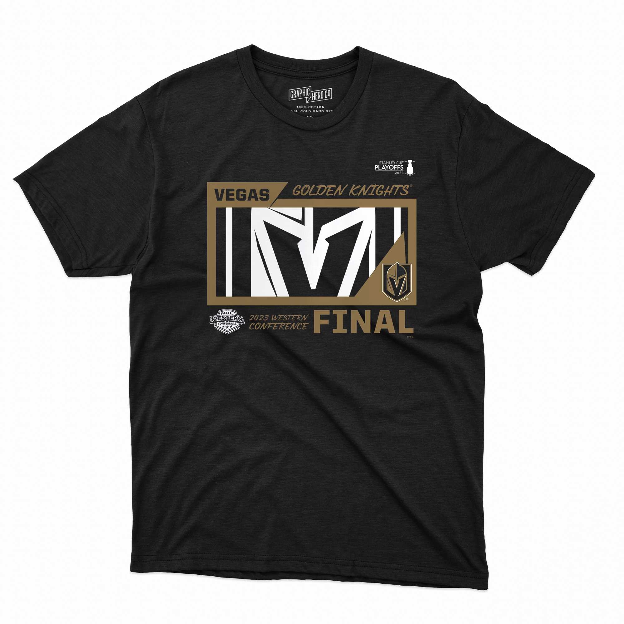 Men's Vegas Golden Knights Fanatics Branded Black 2023 Stanley Cup Playoffs  Western Conference Final T-Shirt