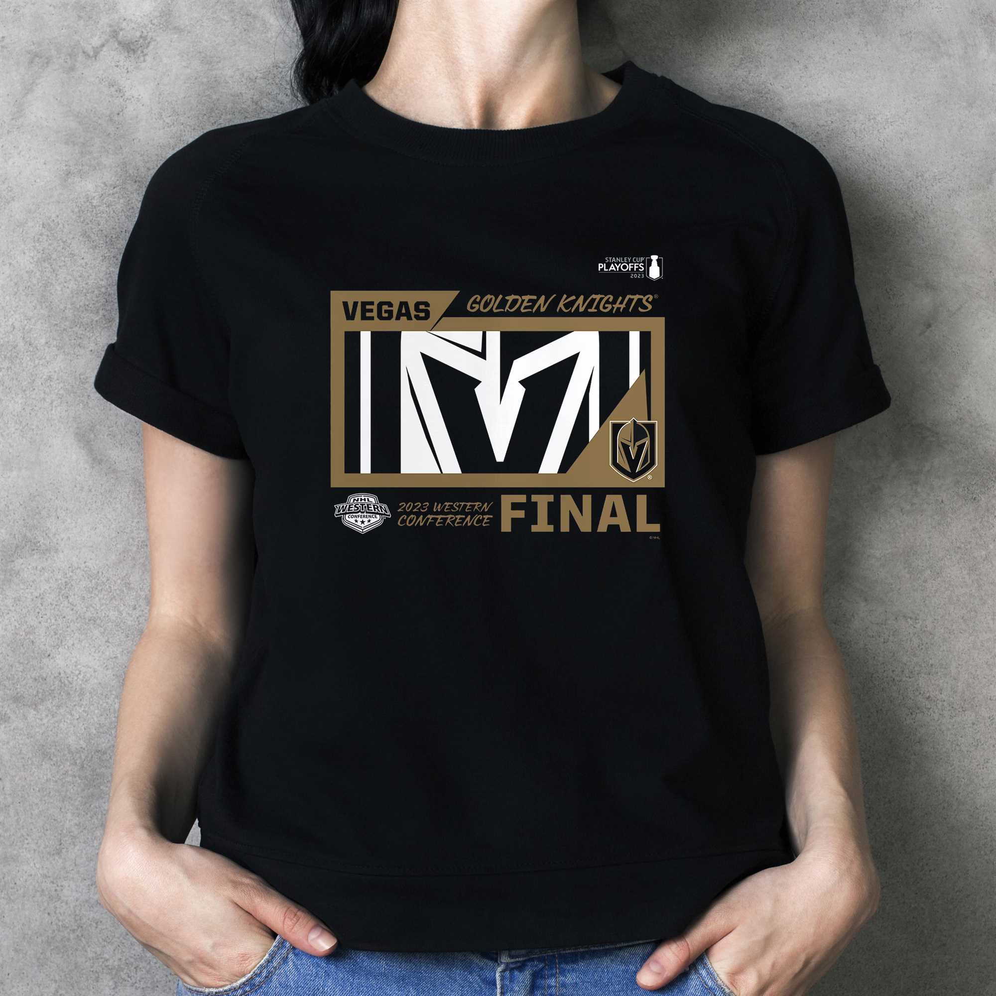 Men's Vegas Golden Knights Fanatics Branded Black 2023 Stanley Cup Playoffs  Western Conference Final T-Shirt