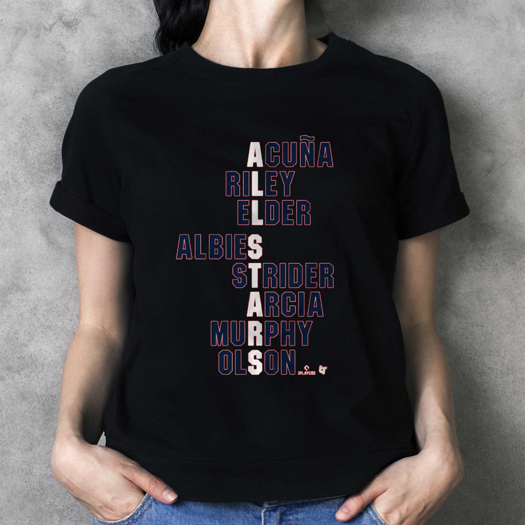 Atlanta All-stars Acuna Riley Elder Albies Strider Arcia Murphy Olson Shirt