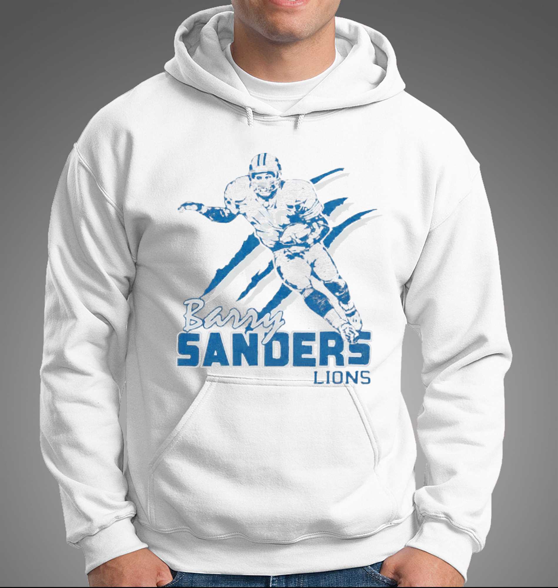 Barry Sanders Detroit Lions Detroit Lions 3D Hoodie Sweatshirt in